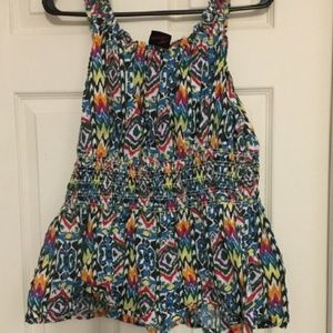 Torrid Rainbow Pattern Smocked Sleeveless Top 1X